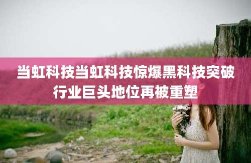 当虹科技当虹科技惊爆黑科技突破行业巨头地位再被重塑