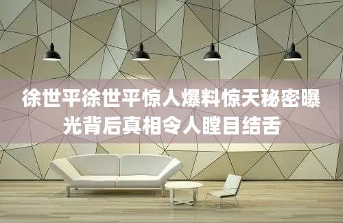 徐世平徐世平惊人爆料惊天秘密曝光背后真相令人瞠目结舌