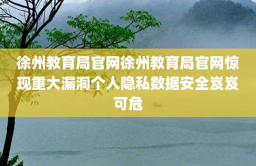 徐州教育局官网徐州教育局官网惊现重大漏洞个人隐私数据安全岌岌可危