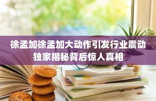 徐孟加徐孟加大动作引发行业震动独家揭秘背后惊人真相