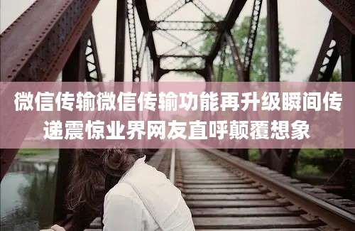 微信传输微信传输功能再升级瞬间传递震惊业界网友直呼颠覆想象