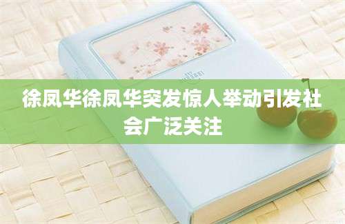 徐凤华徐凤华突发惊人举动引发社会广泛关注