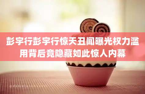 彭宇行彭宇行惊天丑闻曝光权力滥用背后竟隐藏如此惊人内幕