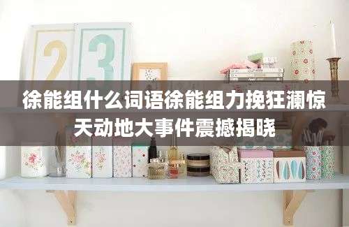 徐能组什么词语徐能组力挽狂澜惊天动地大事件震撼揭晓