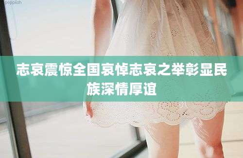 志哀震惊全国哀悼志哀之举彰显民族深情厚谊