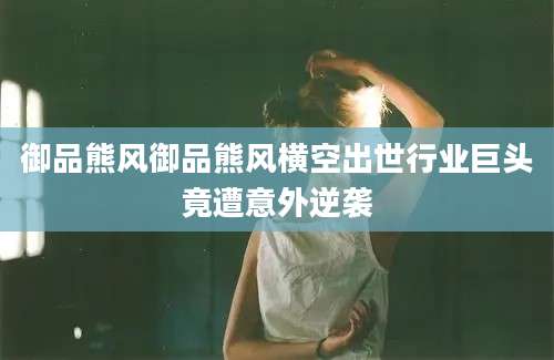 御品熊风御品熊风横空出世行业巨头竟遭意外逆袭