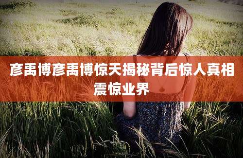 彦禹博彦禹博惊天揭秘背后惊人真相震惊业界