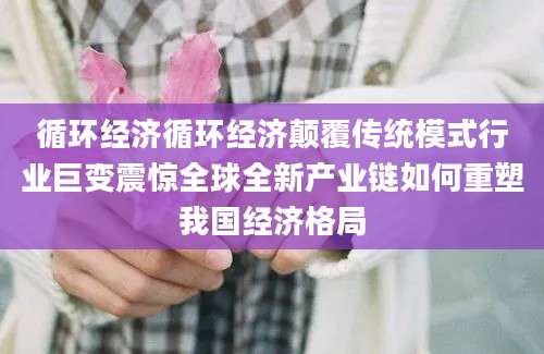 循环经济循环经济颠覆传统模式行业巨变震惊全球全新产业链如何重塑我国经济格局