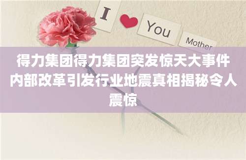 得力集团得力集团突发惊天大事件内部改革引发行业地震真相揭秘令人震惊
