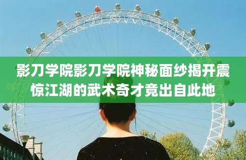 影刀学院影刀学院神秘面纱揭开震惊江湖的武术奇才竟出自此地
