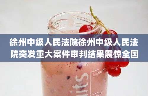 徐州中级人民法院徐州中级人民法院突发重大案件审判结果震惊全国