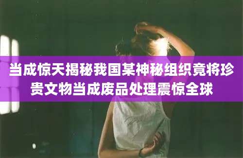 当成惊天揭秘我国某神秘组织竟将珍贵文物当成废品处理震惊全球