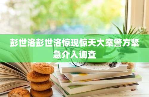 彭世洛彭世洛惊现惊天大案警方紧急介入调查