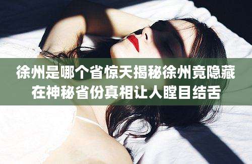 徐州是哪个省惊天揭秘徐州竟隐藏在神秘省份真相让人瞠目结舌