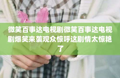 微笑百事达电视剧微笑百事达电视剧爆笑来袭观众惊呼这剧情太惊艳了