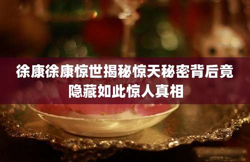 徐康徐康惊世揭秘惊天秘密背后竟隐藏如此惊人真相