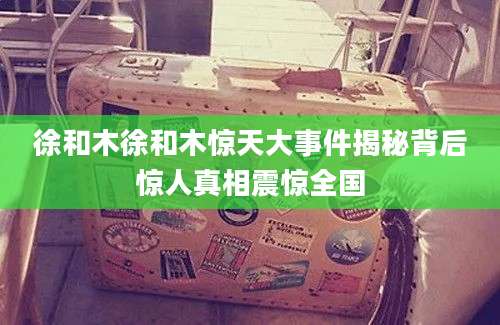 徐和木徐和木惊天大事件揭秘背后惊人真相震惊全国