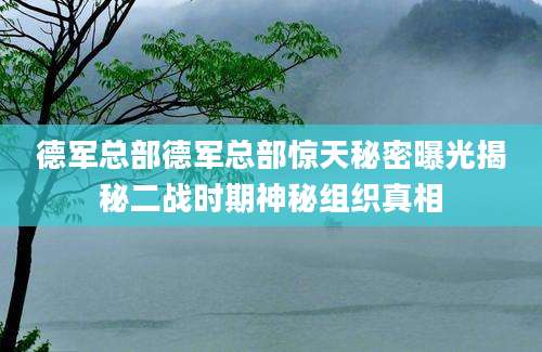 德军总部德军总部惊天秘密曝光揭秘二战时期神秘组织真相