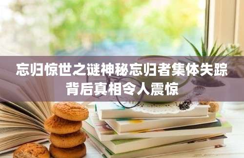 忘归惊世之谜神秘忘归者集体失踪背后真相令人震惊