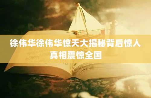 徐伟华徐伟华惊天大揭秘背后惊人真相震惊全国