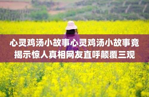 心灵鸡汤小故事心灵鸡汤小故事竟揭示惊人真相网友直呼颠覆三观